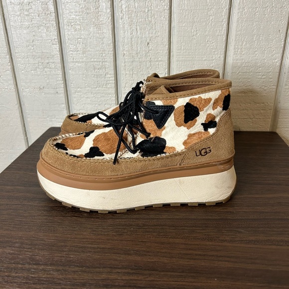 UGG Marin Cow Print Platform Booties, size 6. - Picture 2 of 8